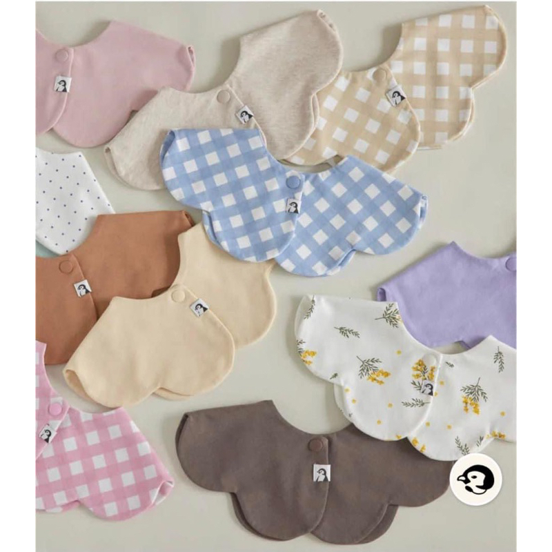 Yếm cổ tròn cotton xoay 360 độ xuất dư Hàn Konny cho bé từ 0-36 tháng