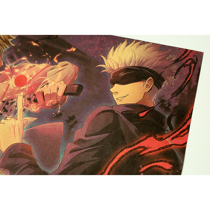 Poster Jujutsu Kaisen Giấy Kraft kích thước 70*40cm - Giấy Dán Tường Hình Nhân Vật Anime