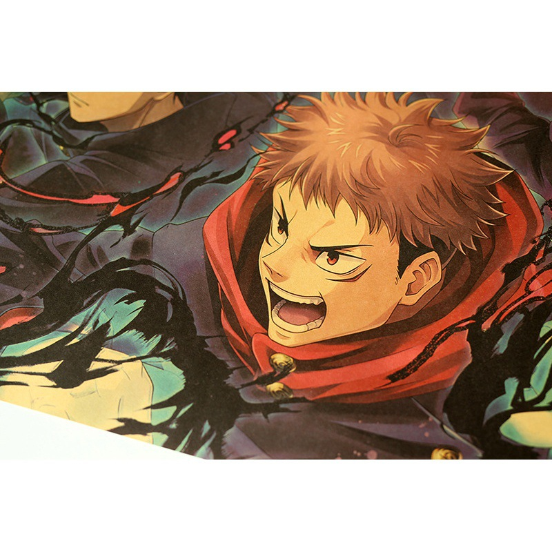 Poster Jujutsu Kaisen Giấy Kraft kích thước 70*40cm - Giấy Dán Tường Hình Nhân Vật Anime