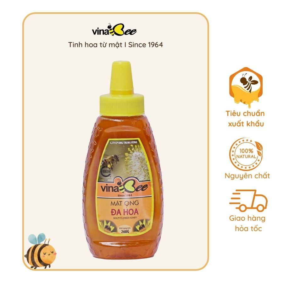 Mật ong đa hoa Vinabee - 260g, 900g