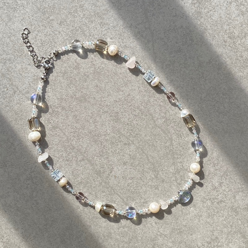 Vòng cổ xâu hạt PONY lấp lánh pha lê mini  - VUONQUOA