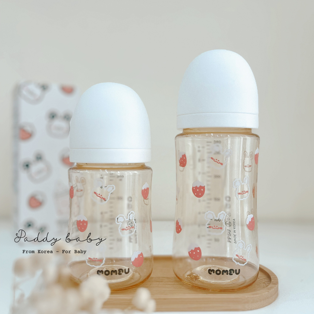 Bình sữa UB Mom họa tiết thỏ nội địa Hàn siêu xinh cho bé