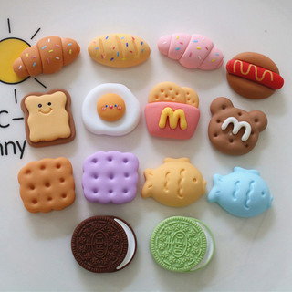 Charm Sticker, Jibbitz Hình Bánh , Cá, Trứng Trang Trí Toploader, Kẹp Tóc, Ốp Điện Thoại