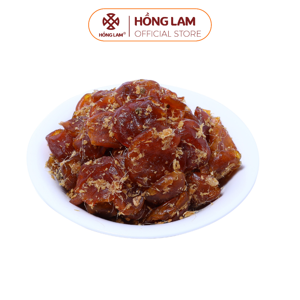 Ô mai (xí muội) quất gừng Hồng Lam, dạng hộp (200gr, 300gr, 500gr). Có vị chua, ngọt, dẻo