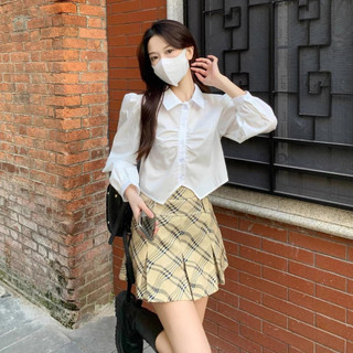 B1055- Áo sơ mi nữ xếp ly cá tính