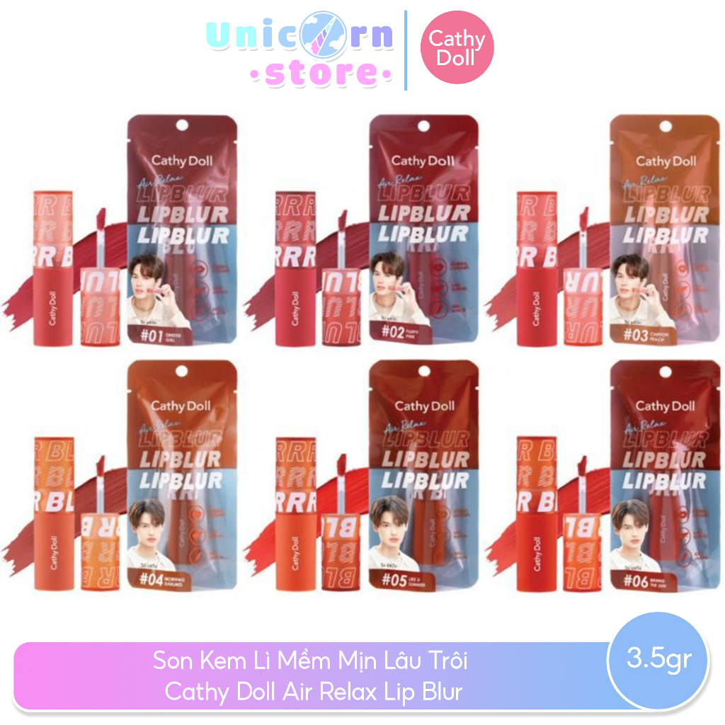 Son Kem Lì Mềm Mịn Lâu Trôi Cathy Doll Air Relax Lip Blur 3.5g