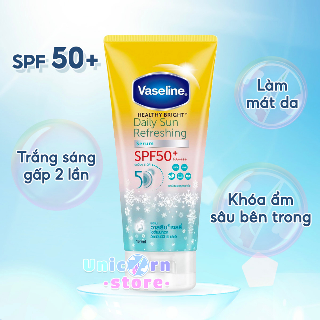 Sữa Dưỡng Thể Chống Nắng Vaseline Healthy Bright Daily Sun Refreshing Serum SPF50+ PA++++ 170ml