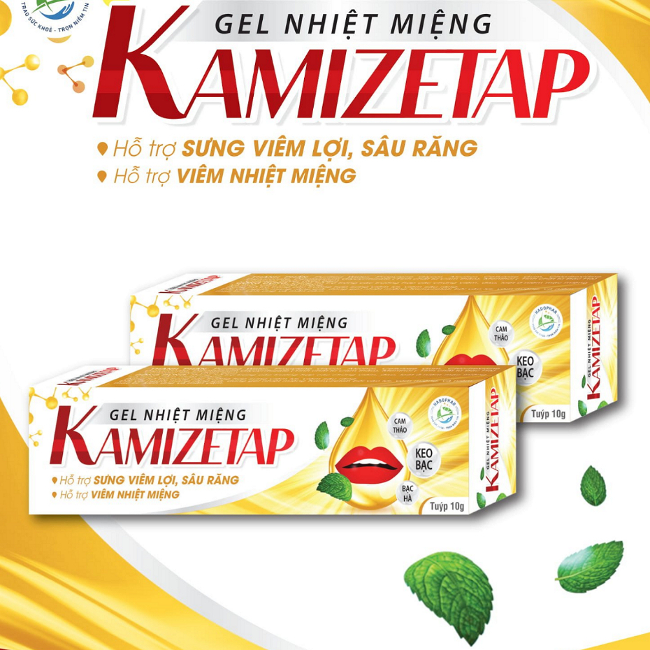 Gel nhiệt miệng Kamizetap giúp nhanh lành vết nhiệt miệng, giảm sưng đau (Tuýp 10gr)