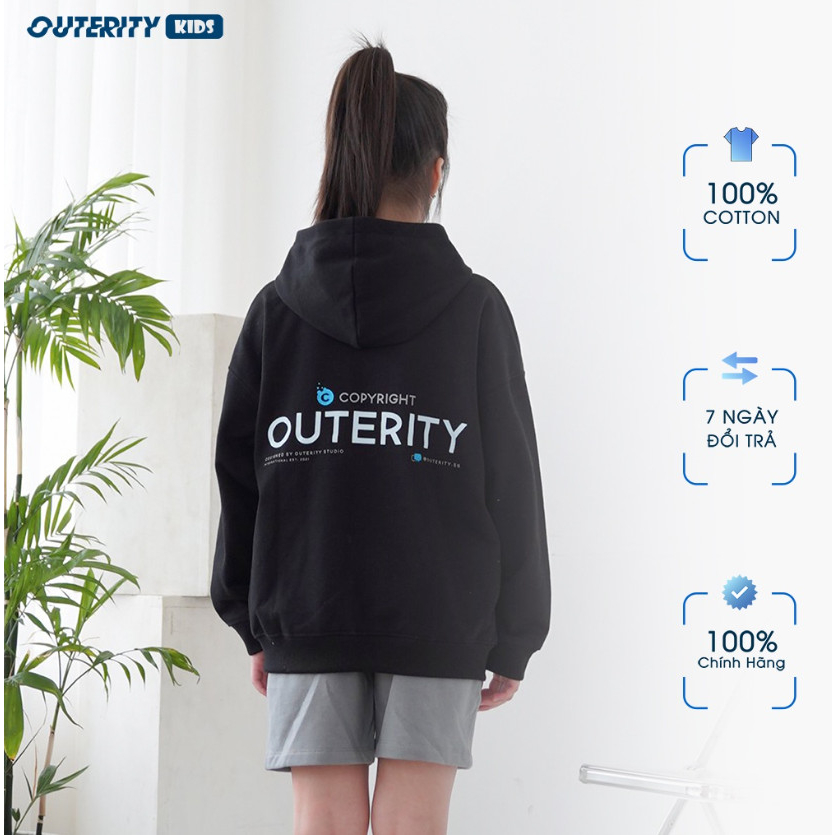 Áo Outerity Kids Hoodie Local Brand Black Color - Nỉ chân cua