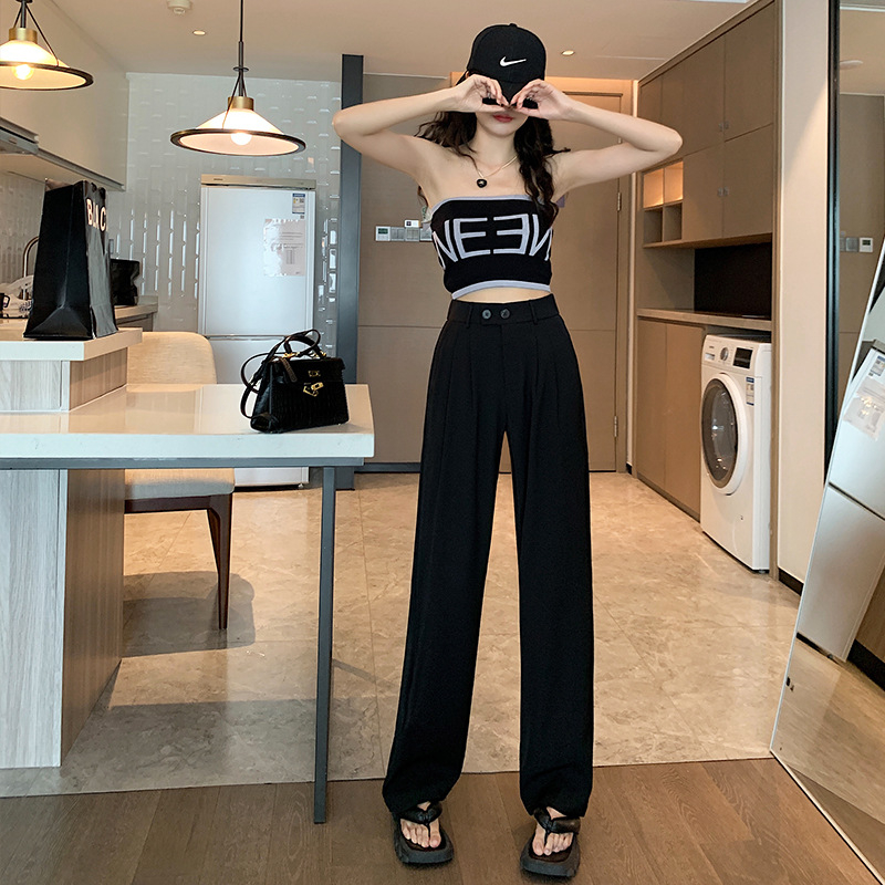 [Qn3] Quần Ống Suông Nữ Cạp Cao Thời Trang