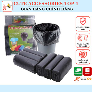 Set 3 túi đựng rác tự phân hủy, túi đựng rác đen tự phân hủy - size trung 55cmx65cm, túi rác sinh học an toàn 30094