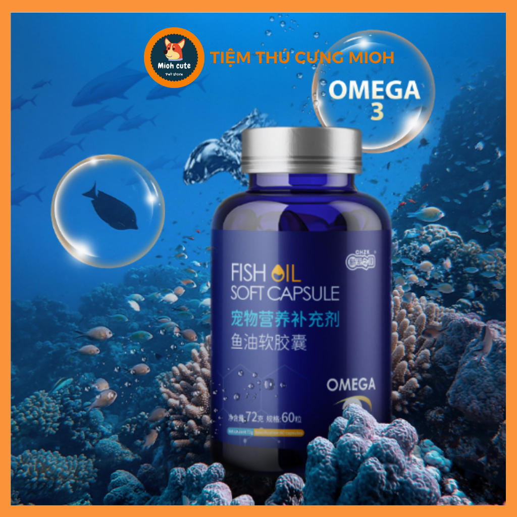 Viên nang dầu cá cho chó mèo cung cấp Omega 3 DHA và các dưỡng chất khác