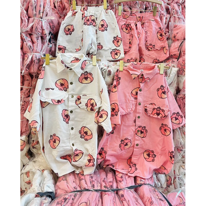 ( SẴN HCM ) SET JEAN TÚI BÈO GẤU DÂU 🐻🍓