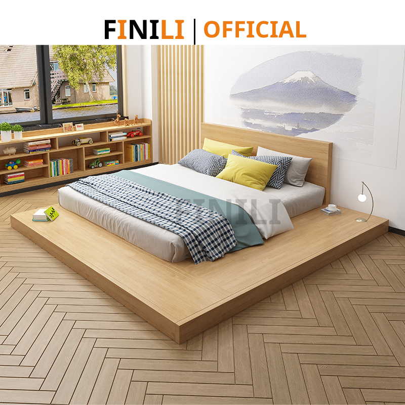 Giường ngủ bệt FINILI phong cách hiện đại dễ dàng lắp ráp FNL558