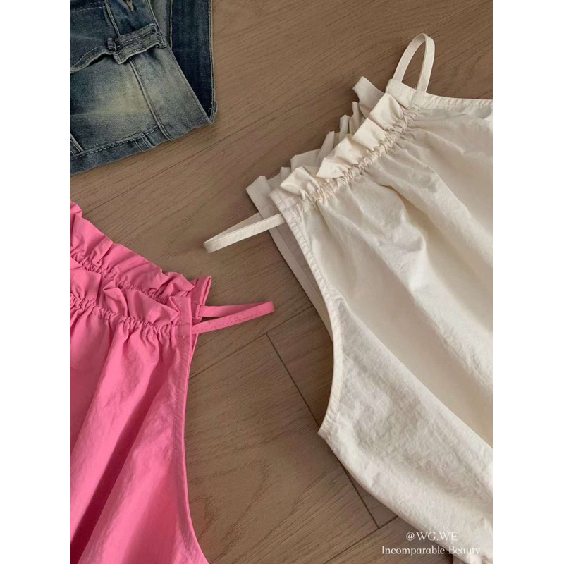 Áo Yếm phối dây rút eo màu vintager hàng chuẩn QC loại 1 siêu xinh ảnh thật - sẵn