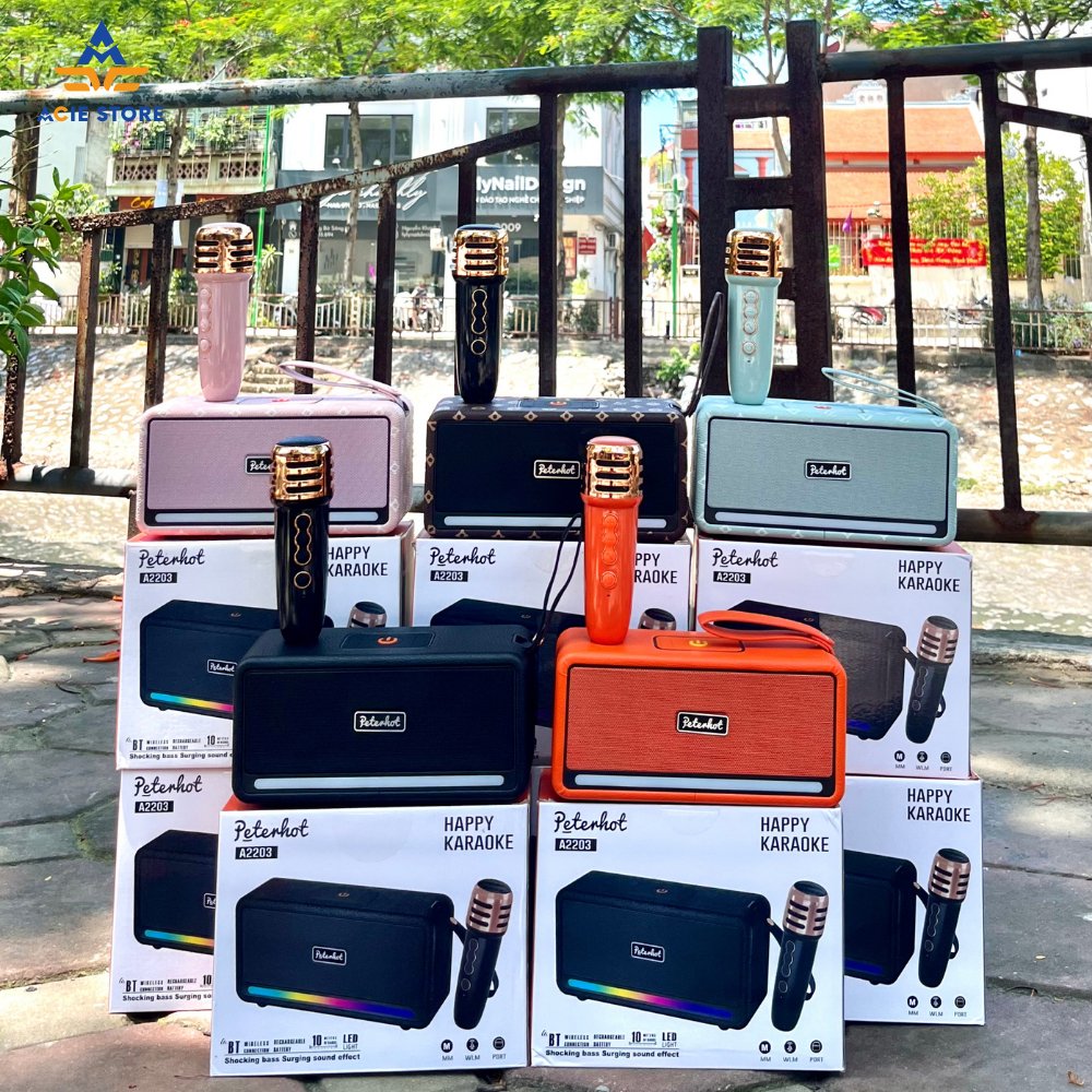 Loa Bluetooth Mini Chính Hãng ACIE STORE Có Đèn Led Tặng Mic Không Dây