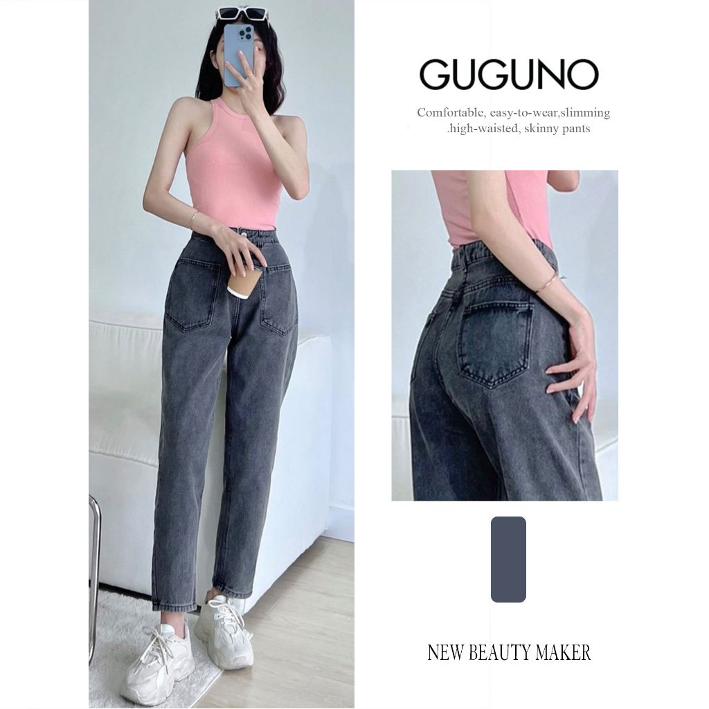 Quần jeans nữ baggy GUGUNO (quần jeans nữ, quần jean nữ, quần rin nữ, quần bò nữ)