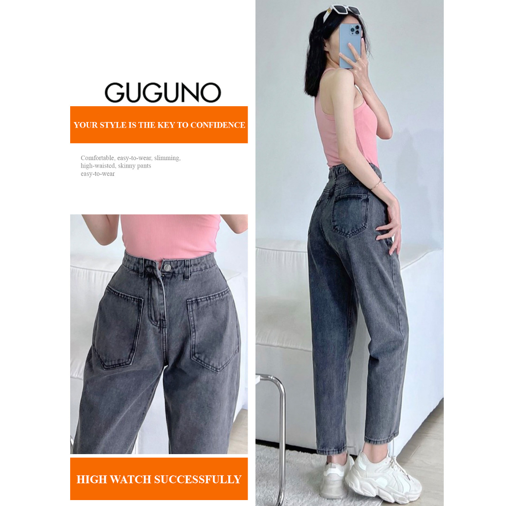 Quần jeans nữ baggy GUGUNO (quần jeans nữ, quần jean nữ, quần rin nữ, quần bò nữ)