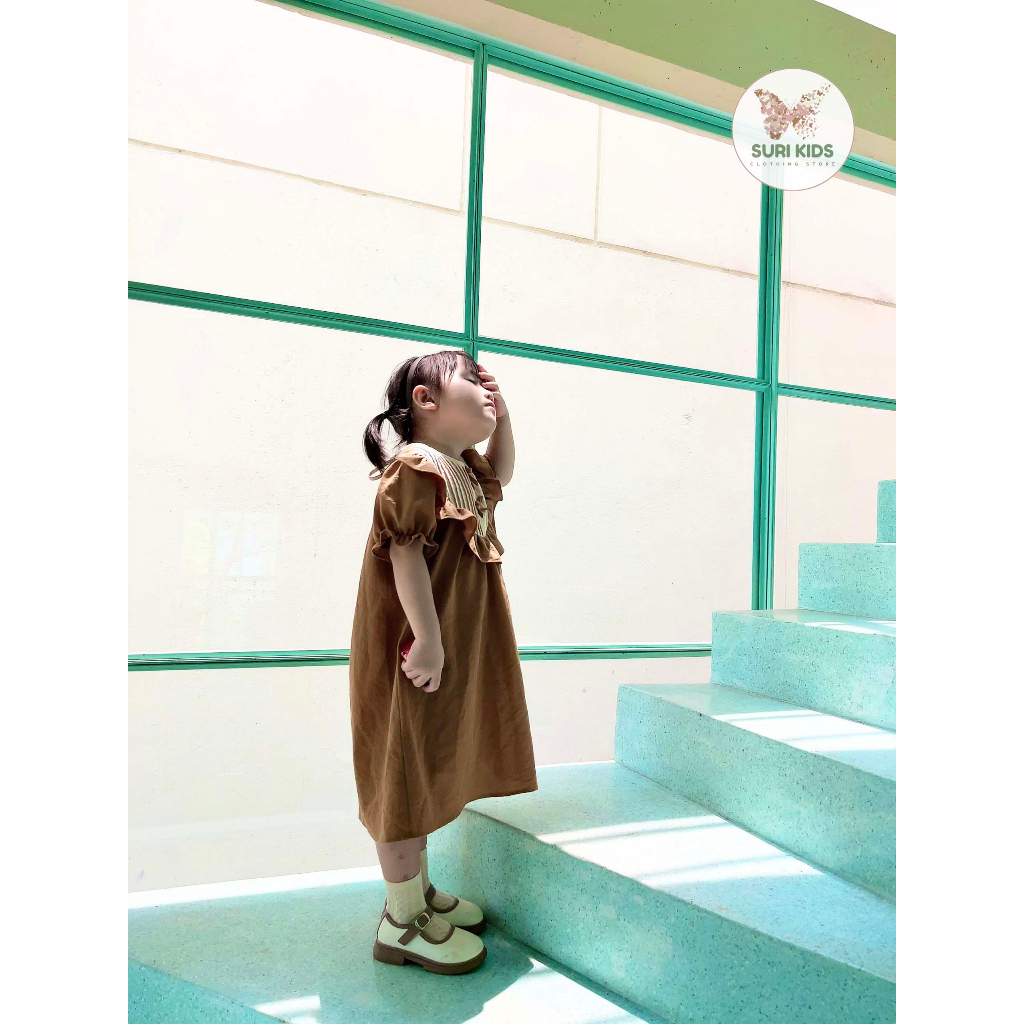 Váy bé gái SURIKIDS - V17, váy xinh bé gái, váy Hàn Quốc cho bé từ 9Kg đến 28 kg