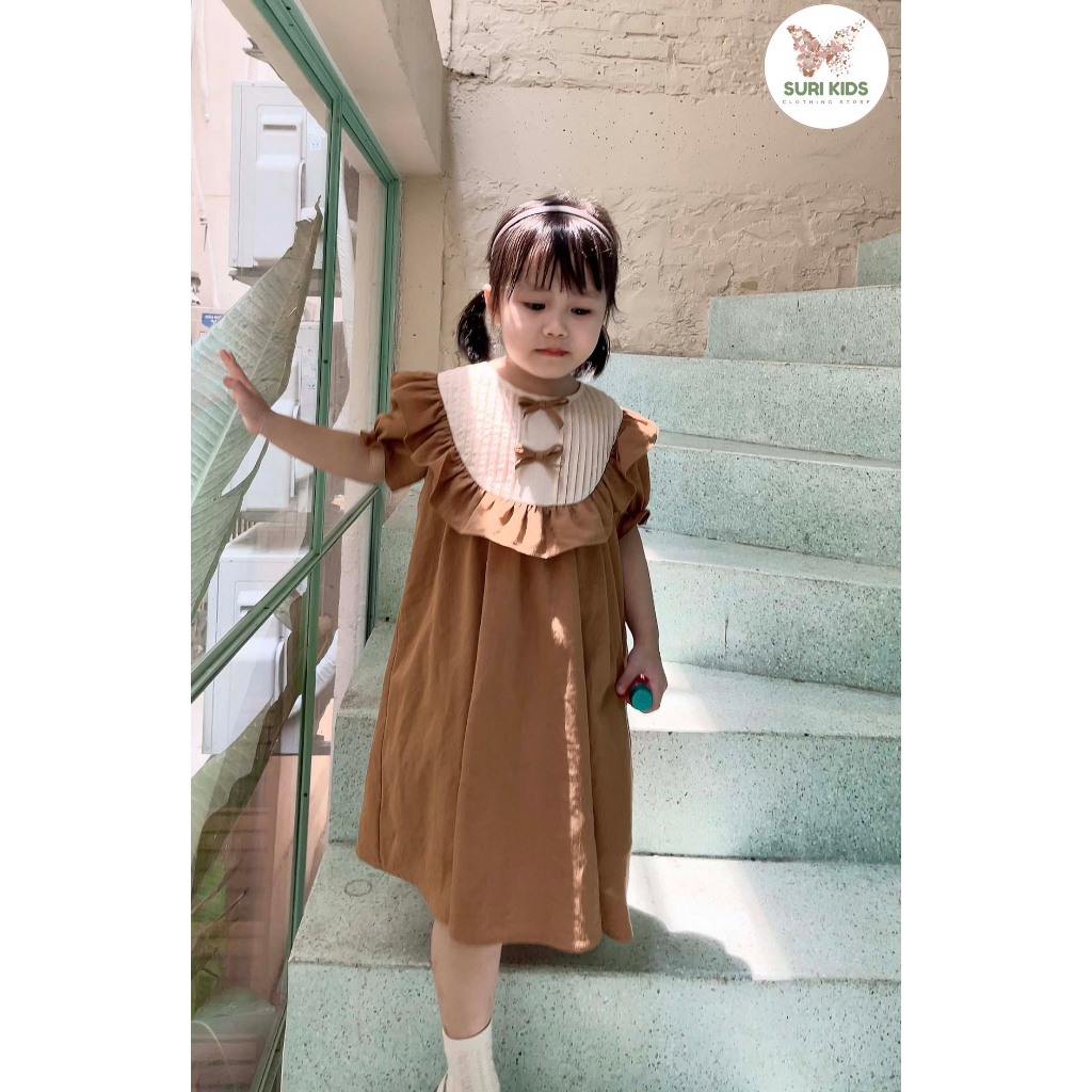 Váy bé gái SURIKIDS - V17, váy xinh bé gái, váy Hàn Quốc cho bé từ 9Kg đến 28 kg