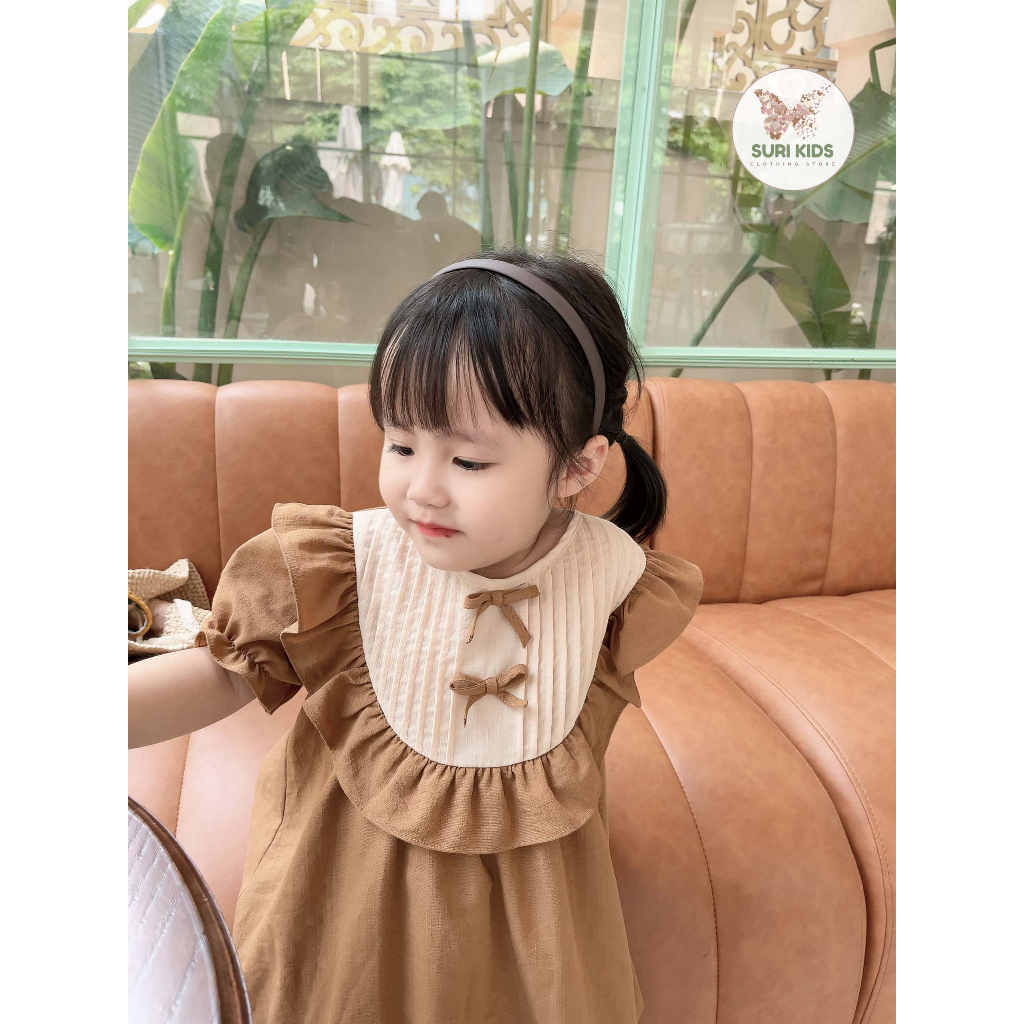 Váy bé gái SURIKIDS - V17, váy xinh bé gái, váy Hàn Quốc cho bé từ 9Kg đến 28 kg