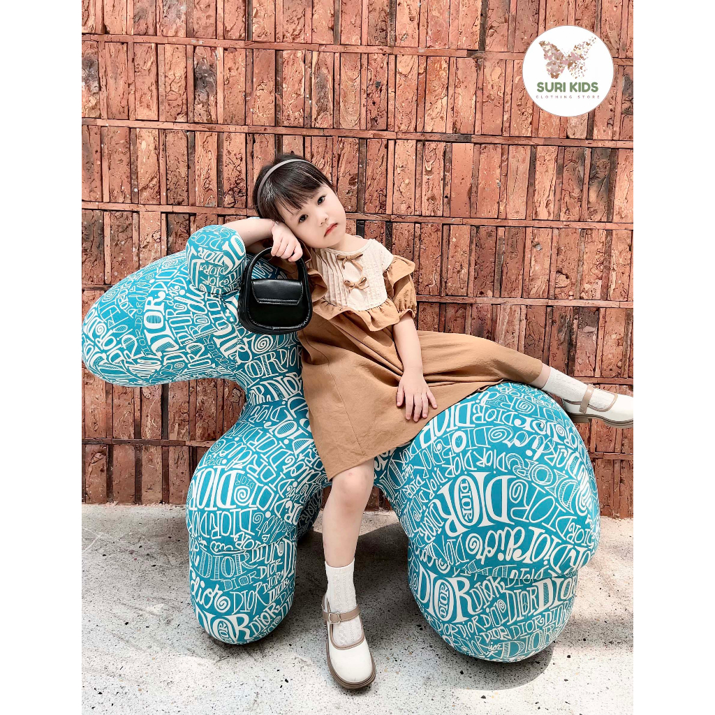 Váy bé gái SURIKIDS - V17, váy xinh bé gái, váy Hàn Quốc cho bé từ 9Kg đến 28 kg