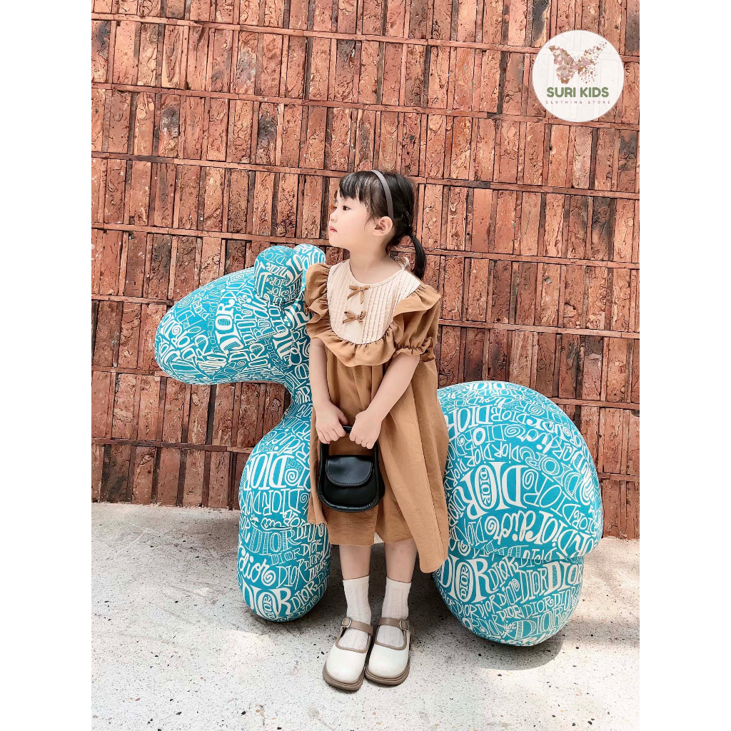 Váy bé gái SURIKIDS - V17, váy xinh bé gái, váy Hàn Quốc cho bé từ 9Kg đến 28 kg