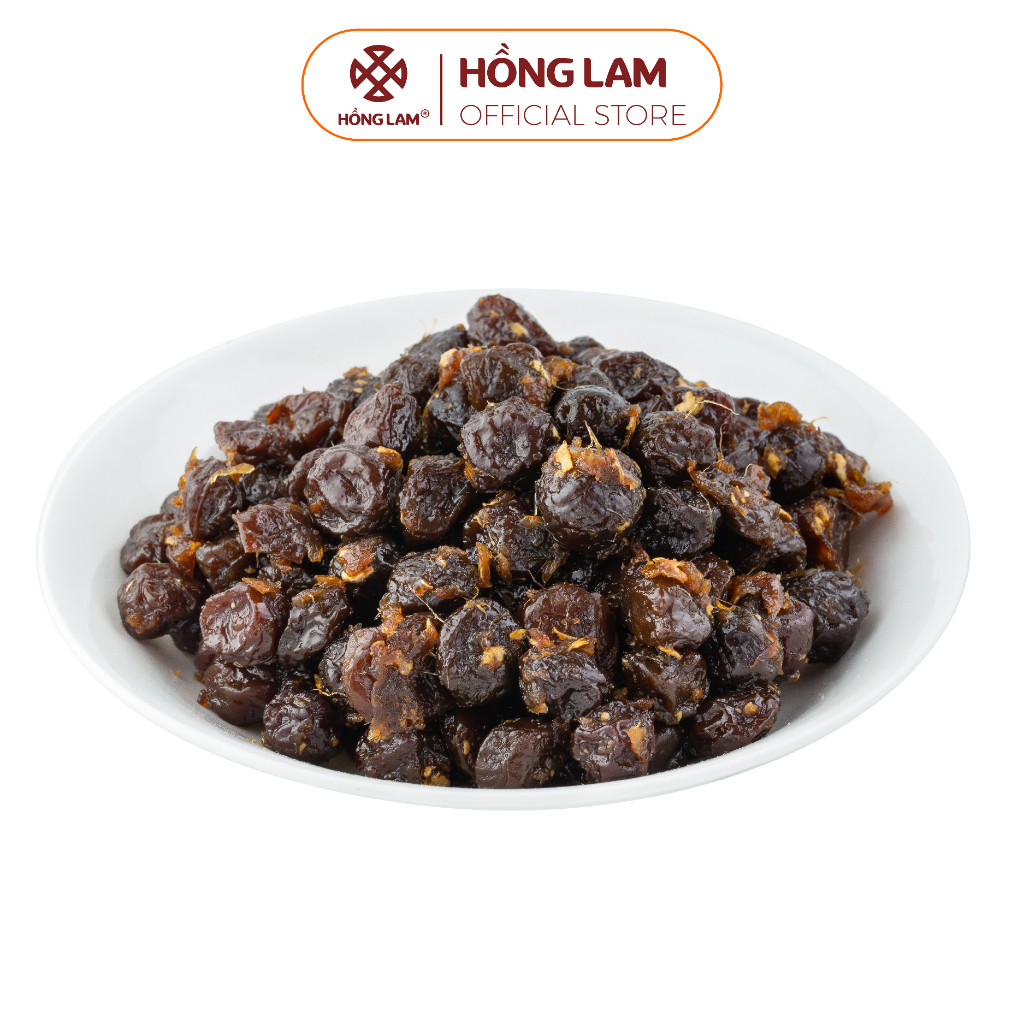 Ô mai (xí muôi) mận cơm xào gừng Hồng Lam, dạng hộp (200gr, 300gr, 500gr). Có vị chua, ngọt , cay dịu của gừng