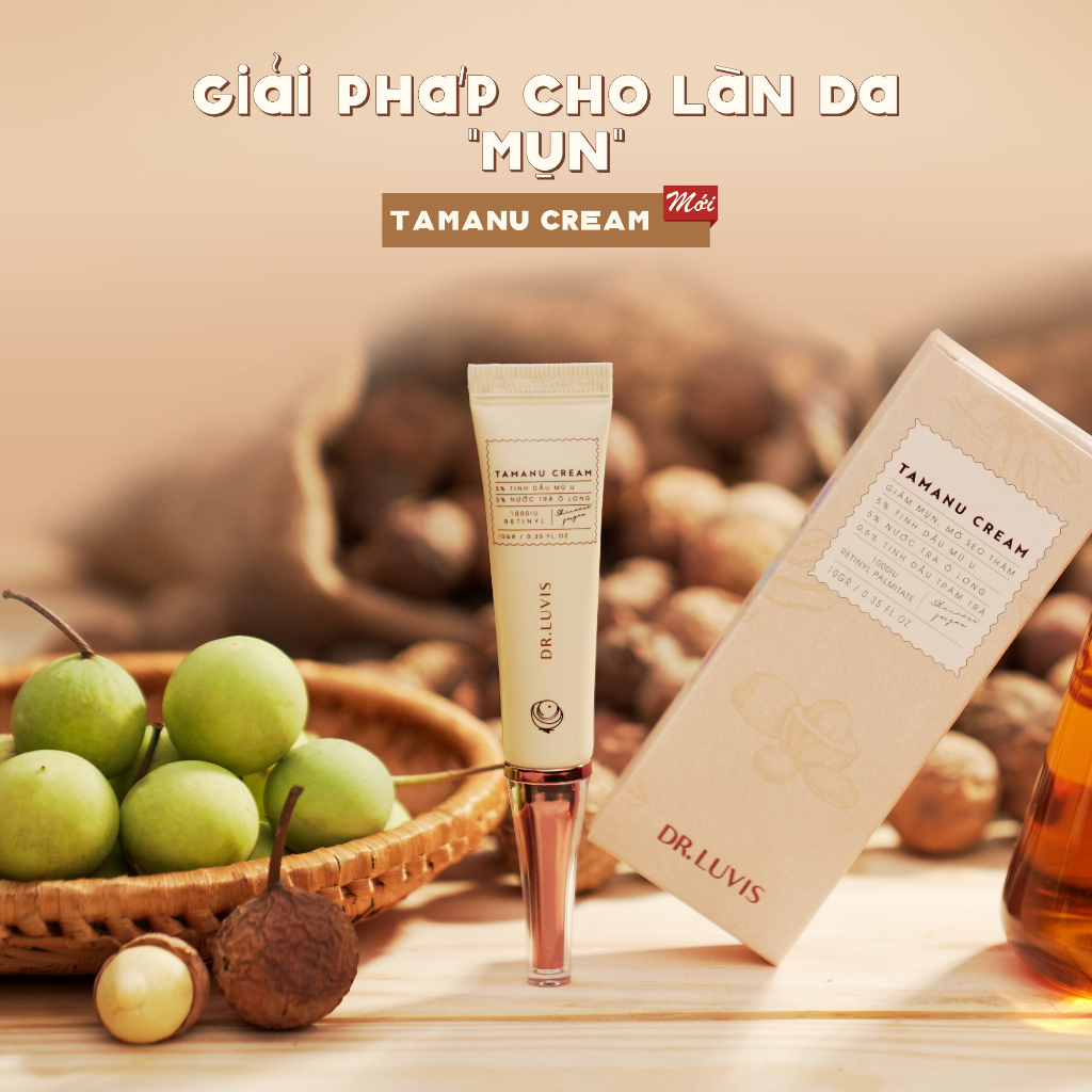 Kem Giảm Mụn Mù U - Tamanu Cream Dr.Luvis Thông Thoáng Lỗ Chân Lông 10gr