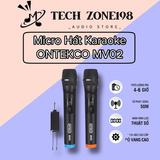 Bộ micro không dây karaoke chuyên nghiệp ontekco | e6s| mv02 plus+ | w003 plus+/w001 plus+/mu02 plus+/wr20 plus+/w108 p