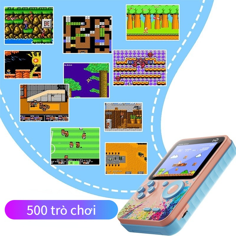 Bảng điều khiển trò chơi cầm tay G5 chứa 500 Hộp điều khiển trò chơi video chơi game cổ điển Hộp trò chơi di động