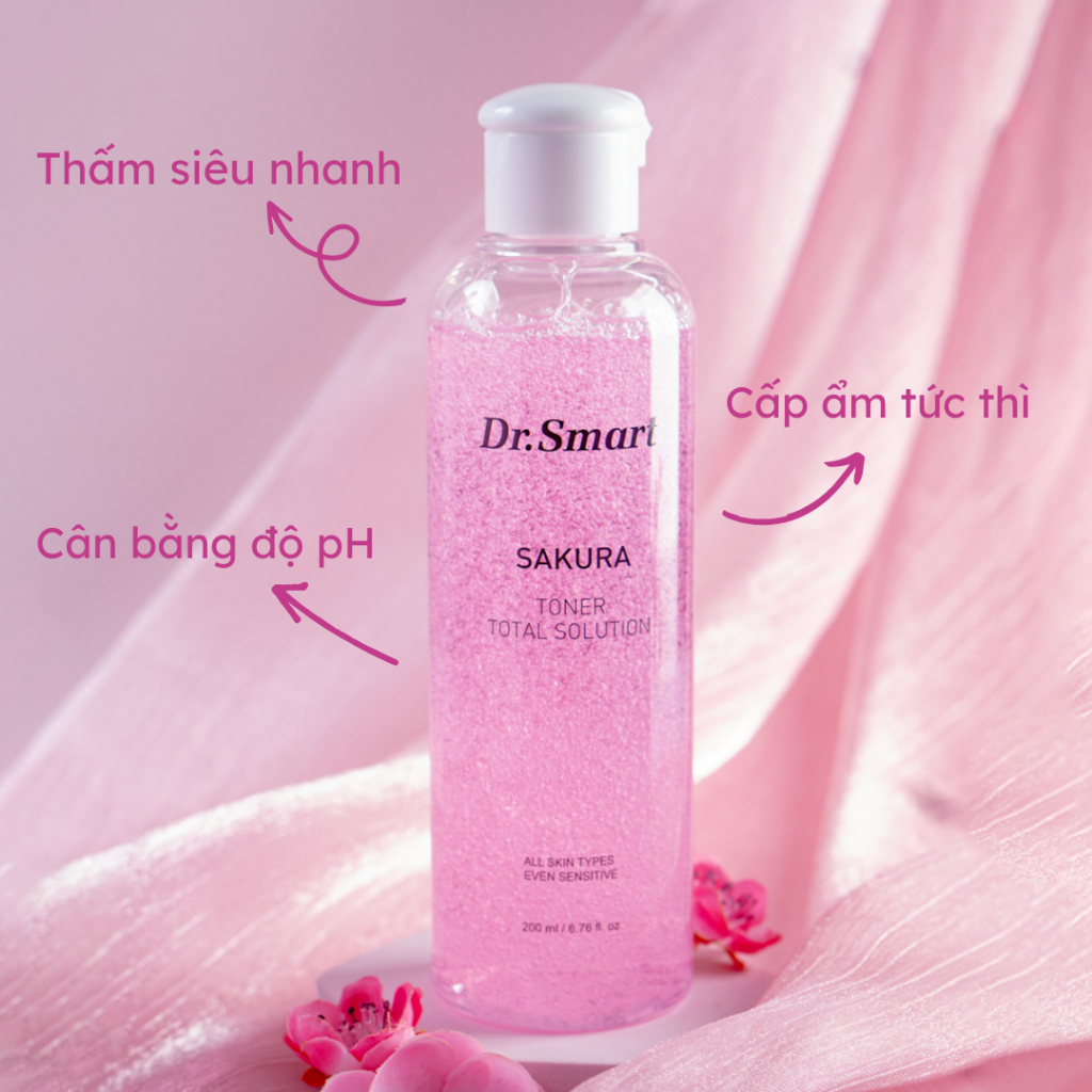 [Mã ICBFRI15 giảm 15K đơn 99K] Toner dưỡng ẩm hiệu quả cho mọi loại da Dr.Smart Sakura 200ml - Lath Beauty