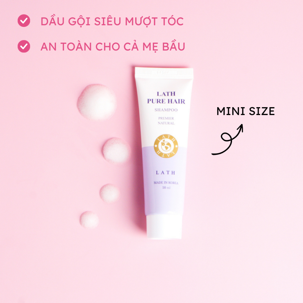 Dầu gội LATH dưỡng tóc bóng mượt,hương mùi phấn hoa Lath Pure Hair 500ml