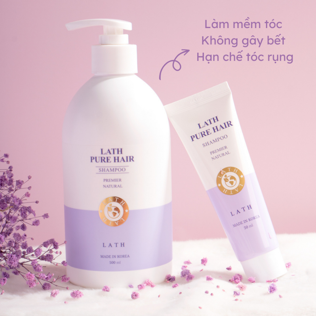Dầu gội LATH dưỡng tóc bóng mượt,hương mùi phấn hoa Lath Pure Hair 500ml