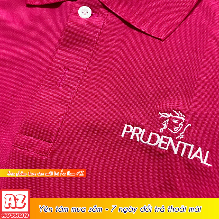 Áo thun đồng phục công sở công ty prudential màu hồng sen - Vải cá sấu polo AT23