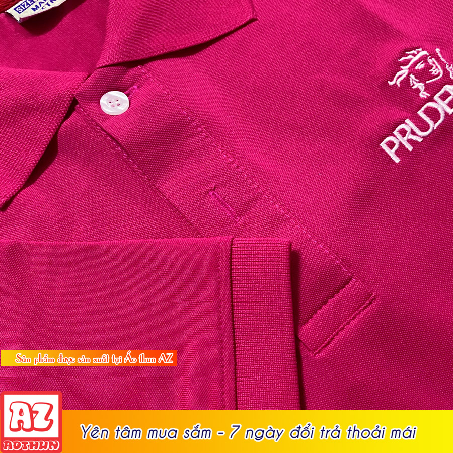 Áo thun đồng phục công sở công ty prudential màu hồng sen - Vải cá sấu polo AT23