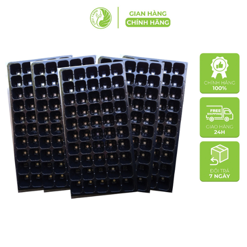 Combo 5 khay nhựa đen ươm hạt 50 lỗ (1 khay)_Kieufarm
