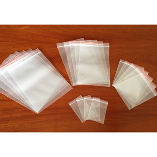 Túi zip zipper ziplock chỉ ĐỎ nhỏ mini miết mép đựng quà tặng phụ kiện điện thoại 50 cái/set greenkios