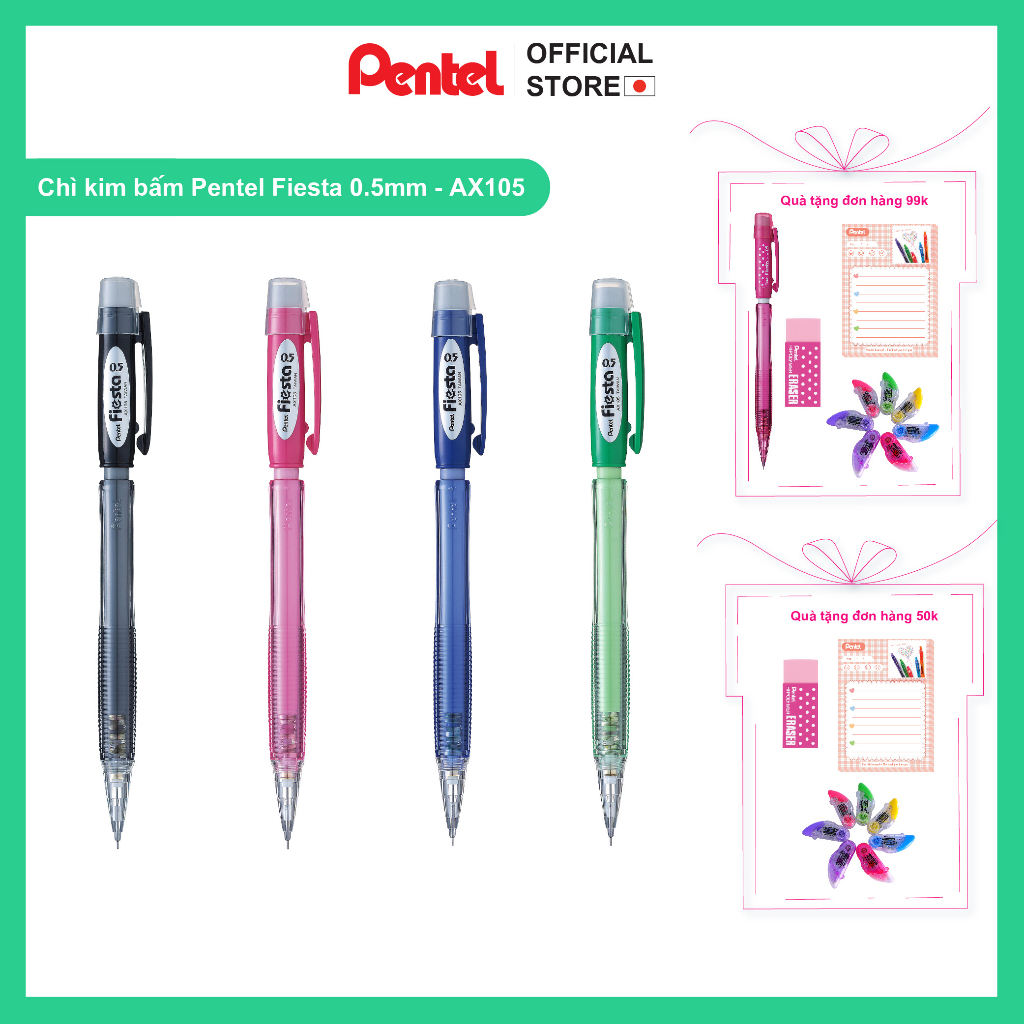 Bút chì kim bấm Fiesta Pentel ngòi 0.5mm AX105