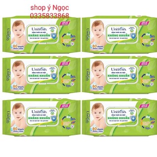 combo 6 gói khăn ướt unifresh 80 miếng không mùi