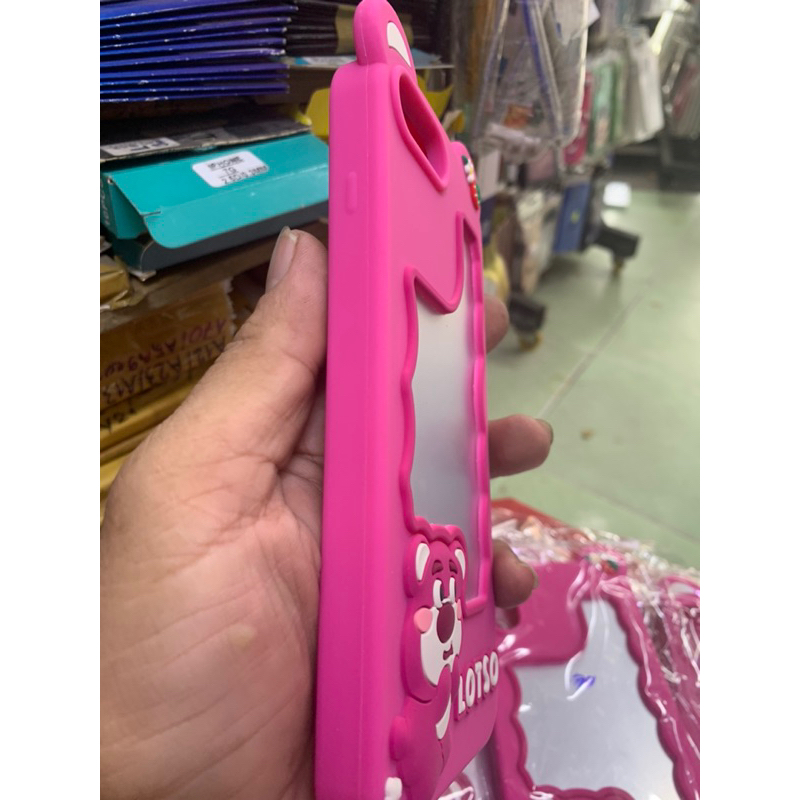 Ốp lưng iPhone 7 Plus /8 Plus dẻo lưng có gương hình gấu dâu