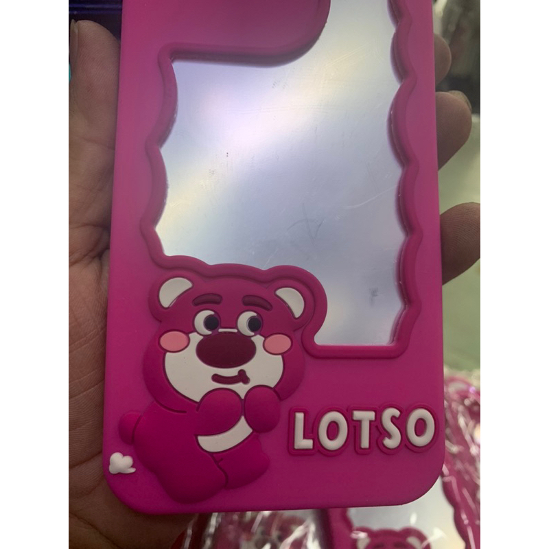 Ốp lưng iPhone 7 Plus /8 Plus dẻo lưng có gương hình gấu dâu