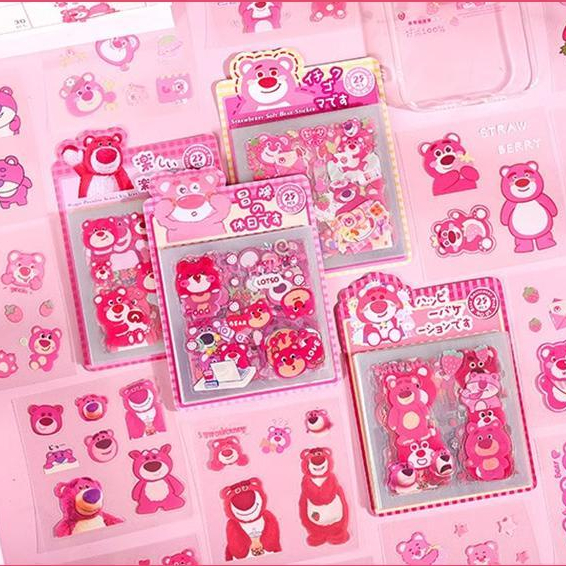 ✨✨Gói 25 tấm sticker hoạt hình Sanrio, gấu dâu