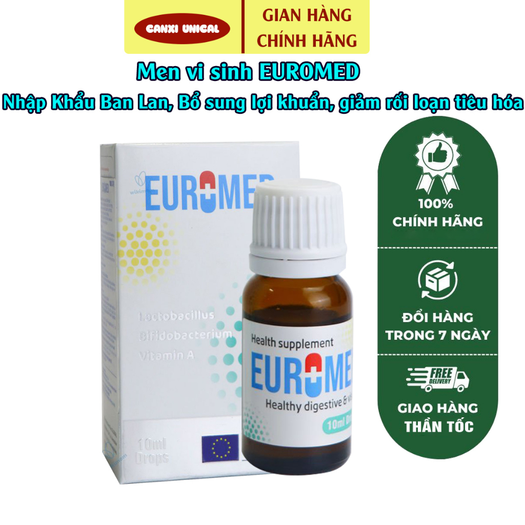 Men vi sinh EuroMed - Canxiunical - Bổ sung lợi khuẩn thích hợp cho cả người lớn và trẻ em