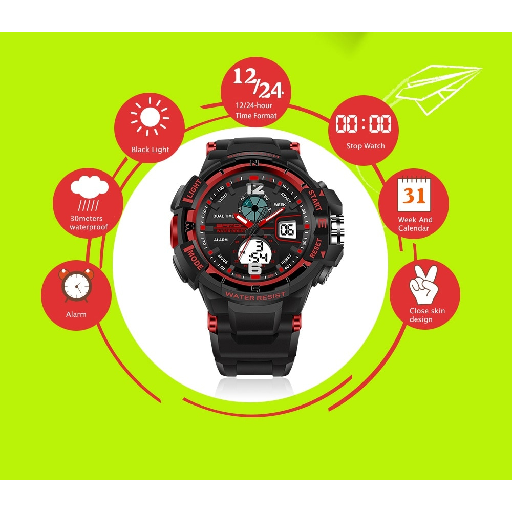 Đồng hồ Trẻ Em SANDA JAPAN 789, Chống nước Và Siêu bền