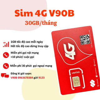 Sim Viettel Miễn Phí Data Vào Mạng  Free Nghe Gọi Hàng Tháng Với Gói Mạng Siêu Ưu Đãi V90B CHỈ 90K/THÁNG