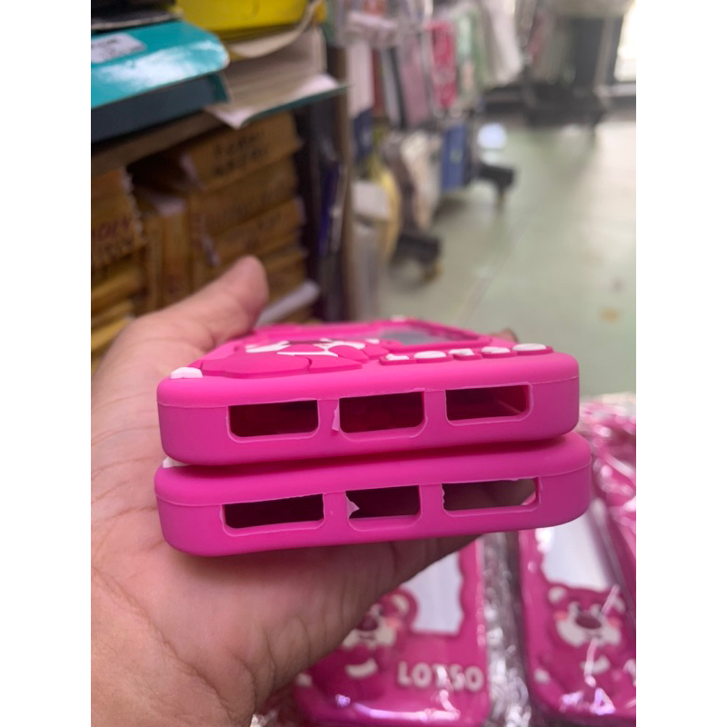 Ốp lưng iPhone XS,XSmax dẻo lưng có gương hình gấu dâu