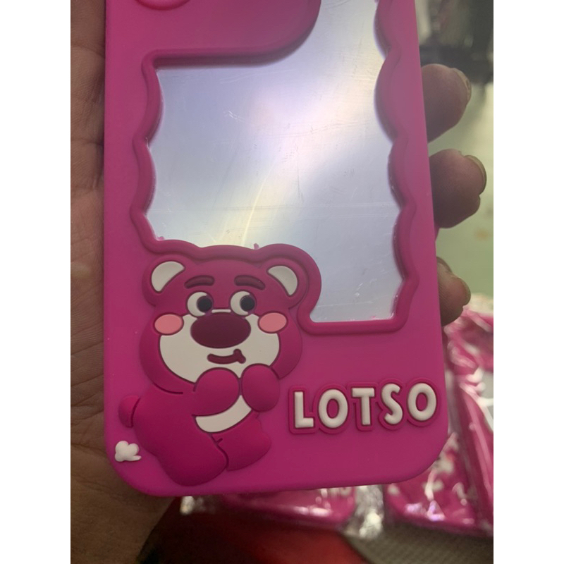 Ốp lưng iPhone XS,XSmax dẻo lưng có gương hình gấu dâu