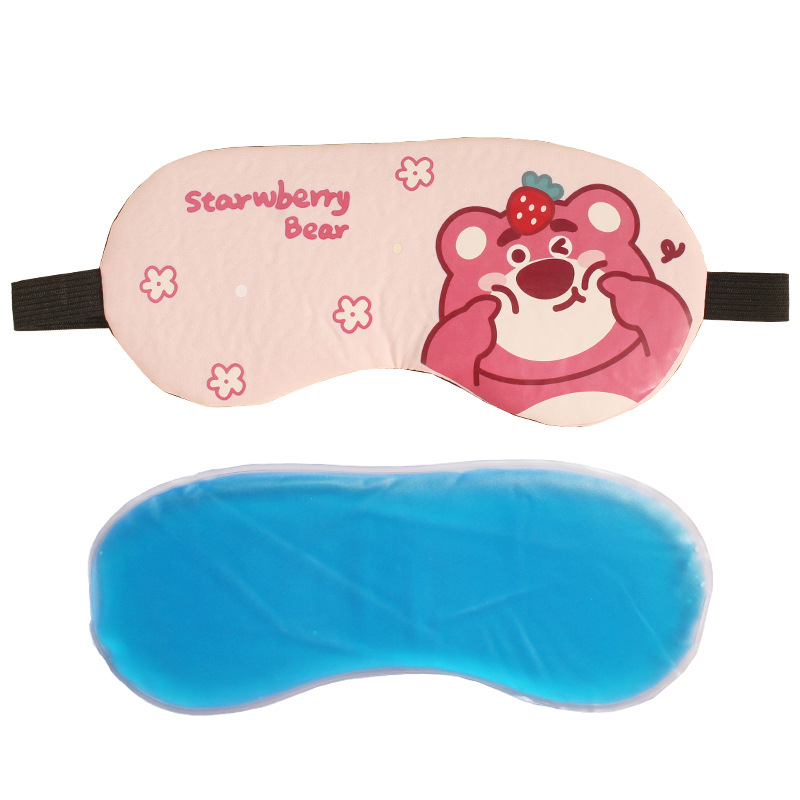 Bịt mắt che ngủ có túi gel massage hình gấu dâu lotso