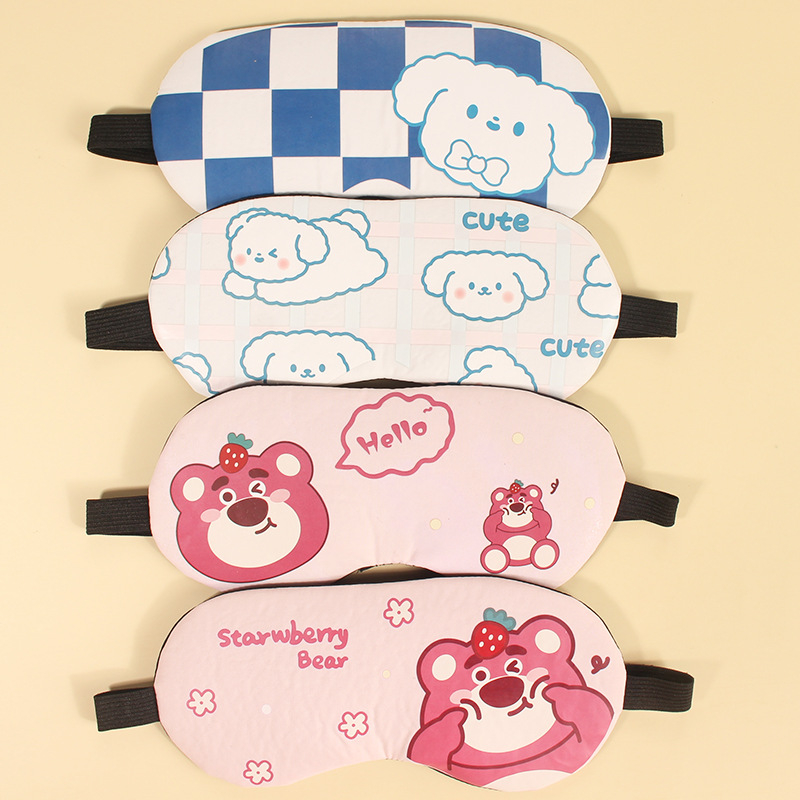 Bịt mắt che ngủ có túi gel massage hình gấu dâu lotso